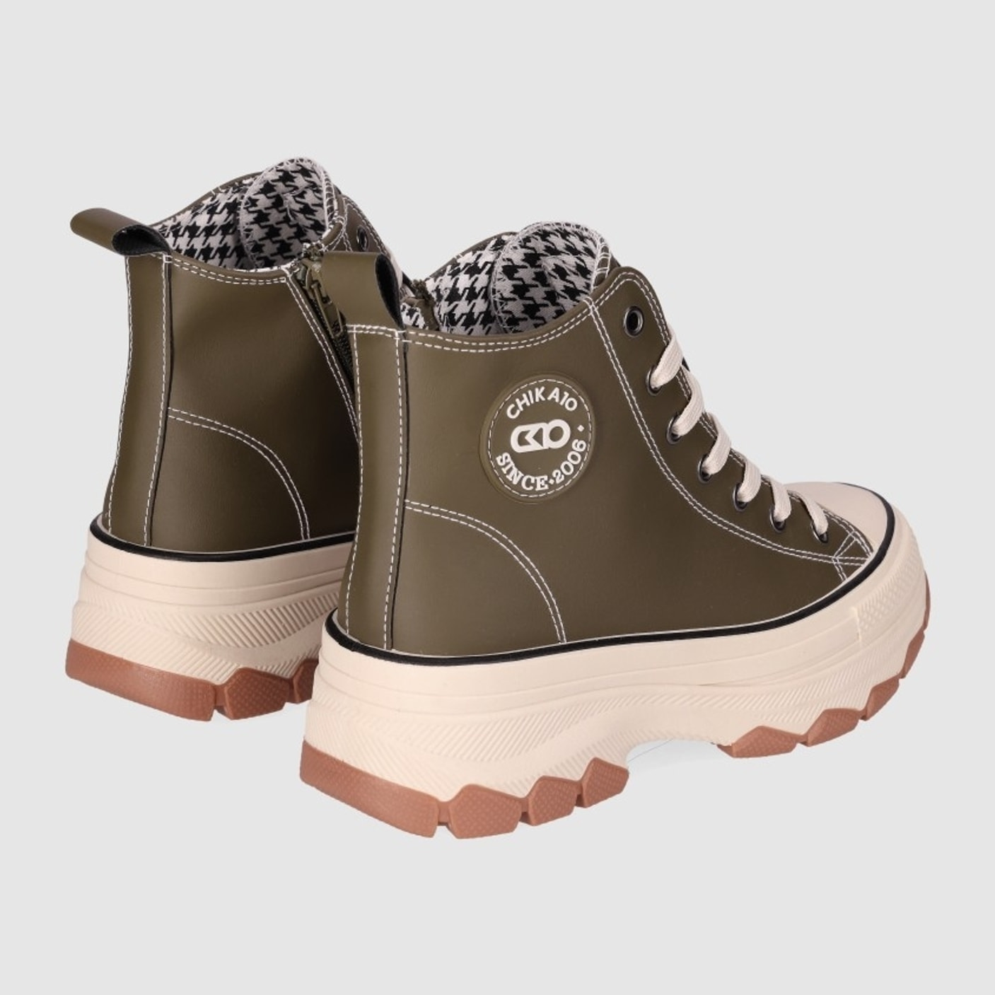 Deportivos de Piel Sintética - Kaki - Tacón: 5 cm