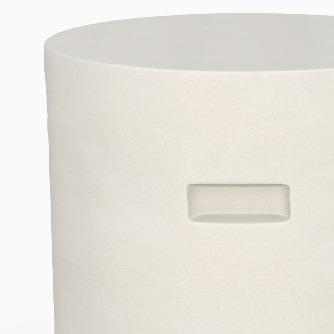 Table d'appoint ronde en béton blanc D35 cm - Santorini