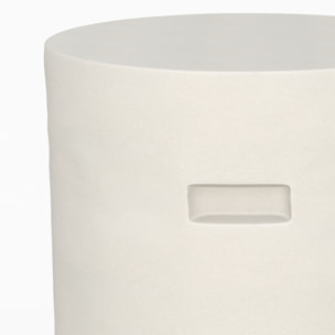Table d'appoint ronde en béton blanc D35 cm - Santorini