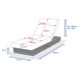 Lit de piscine "Allure" graphite polyester et aluminium