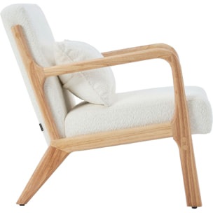 Fauteuil en bois et tissu bouclette - LANNA