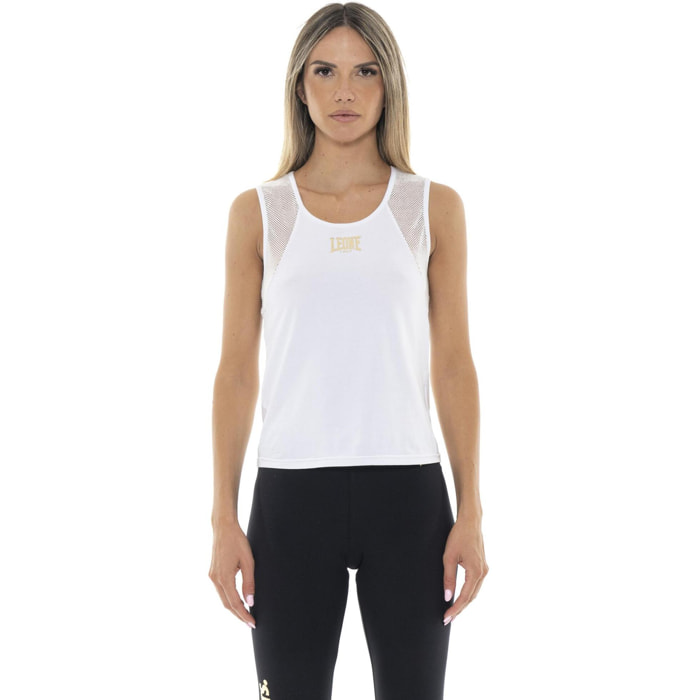 Camiseta de tirantes de mujer con sisas de malla Leone Gold
