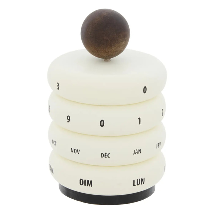 Calendrier perpétuel Homy D.9,5cm blanc