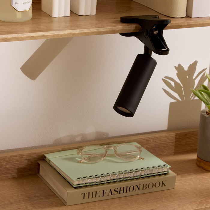 Lampe LED clipsable USB Noir 12x8x20 cm