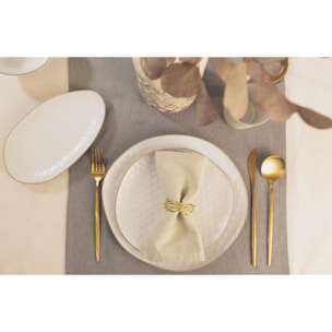 Set 6 piatti piani Impronte in stoneware