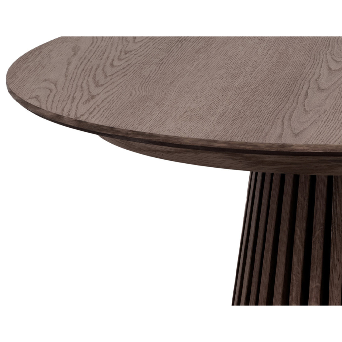 Freya - table à manger ronde extensible - effet bois foncé - 4 à 8 personnes - Bois