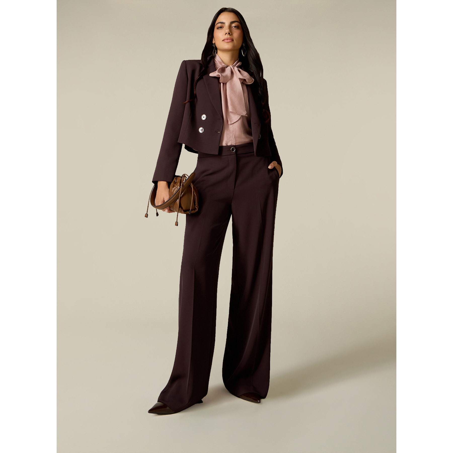 Oltre - Pantaloni palazzo - Marrone