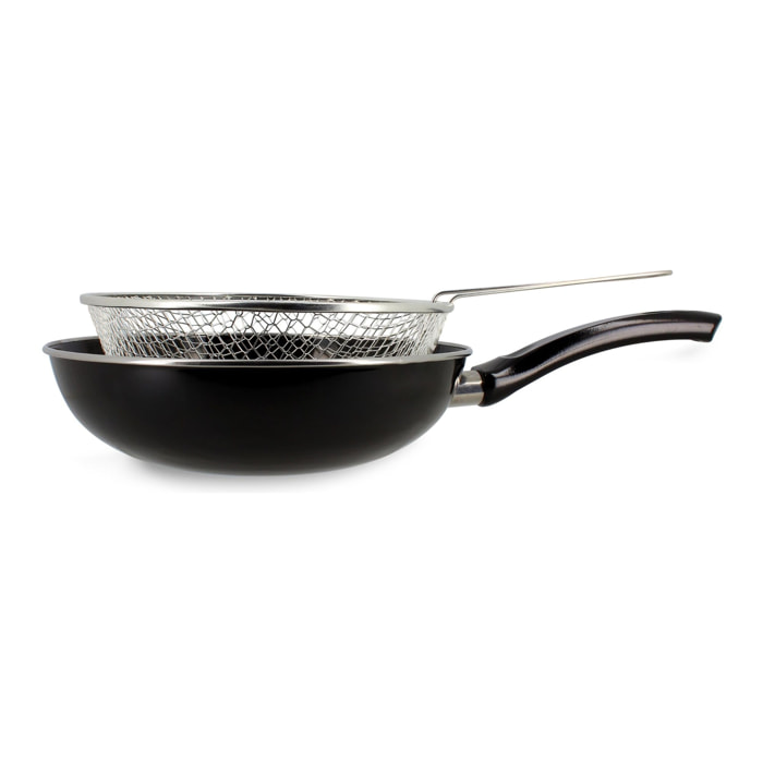 Poêle à frire émaillée noire 26cm