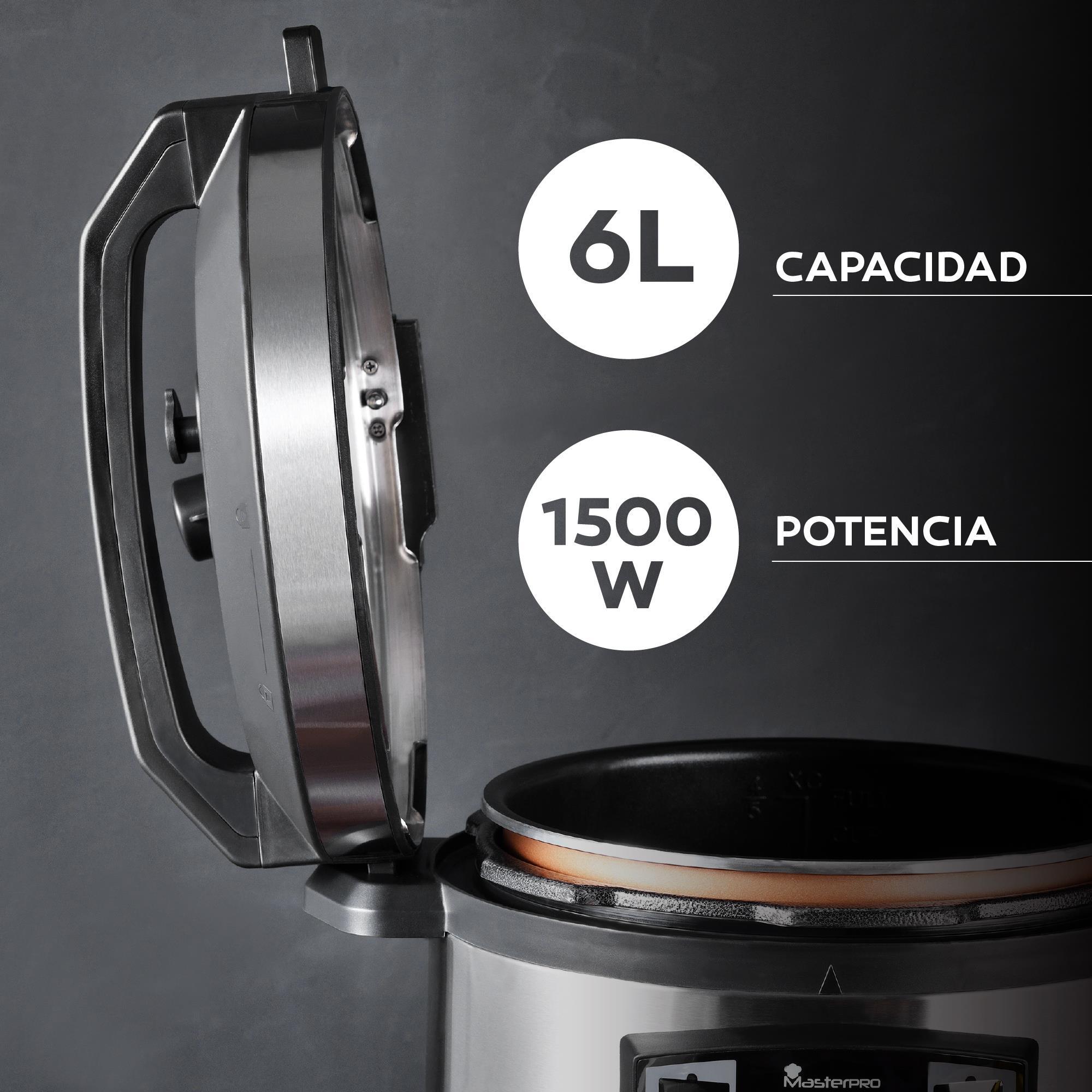 Kit de freidora de aire con olla a presión de 1500w de 6l + spray pulverizador de aceite masterpro