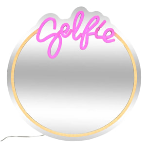 Néon LED Miroir "Selfie" 35x35cm