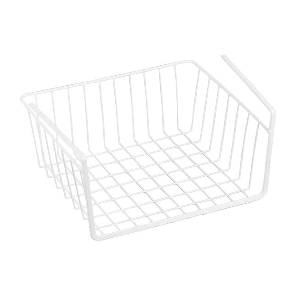 Panier de rangement suspendu à étagère 30x25,5x14cm en Acier Blanc mat MSV