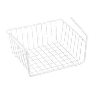MSV Panier de rangement suspendu à  étagère 30x25,5x14cm en Acier Blanc Mat