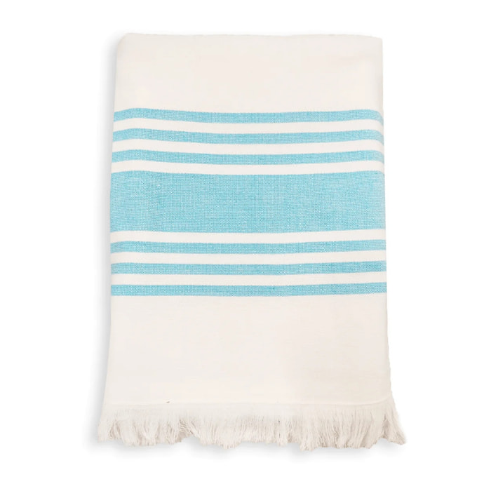 Fouta doublée éponge - Karabuk Turquoise - 140x180cm - 380g/m²