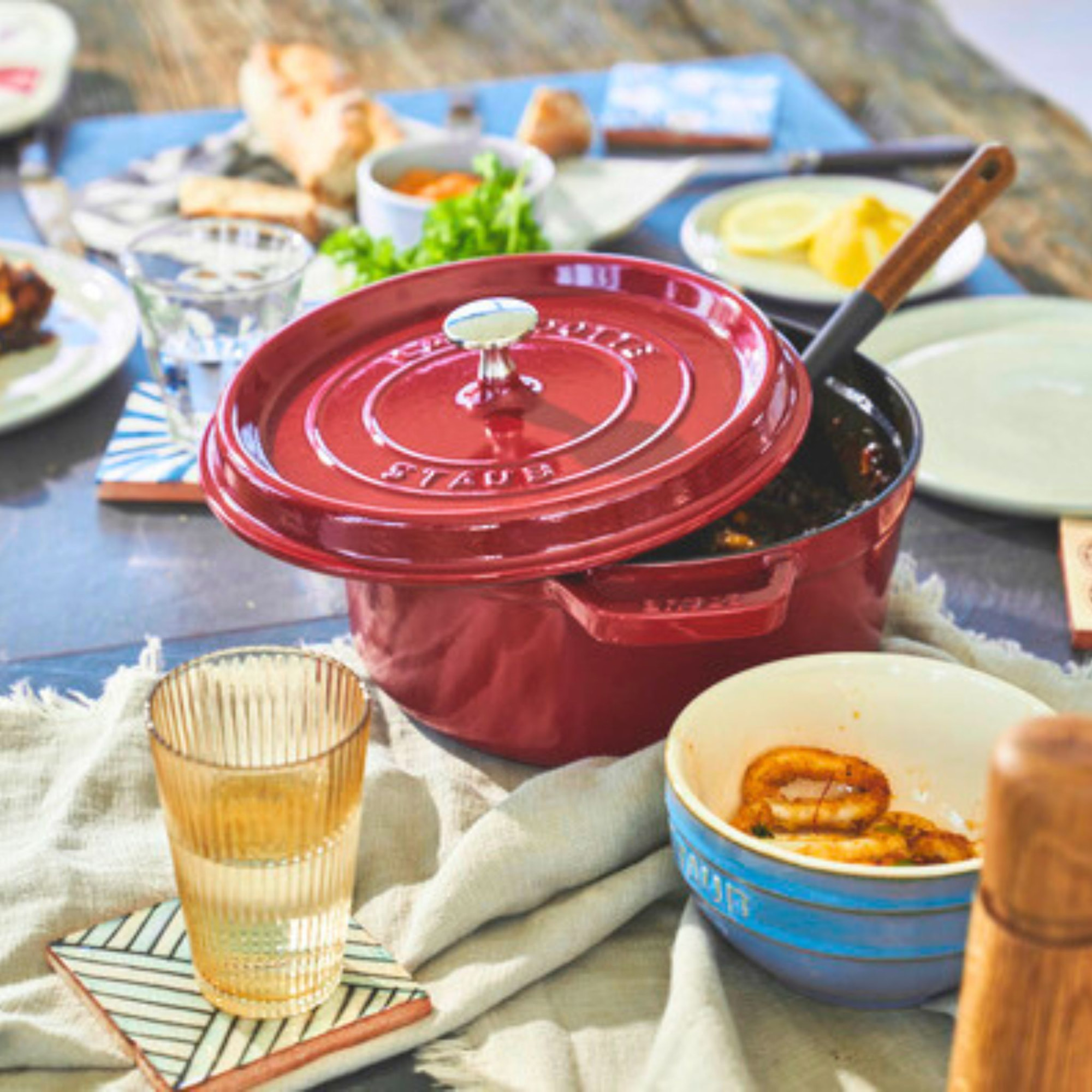 Cocotte 24 cm, Rond(e), Bordeaux, Fonte