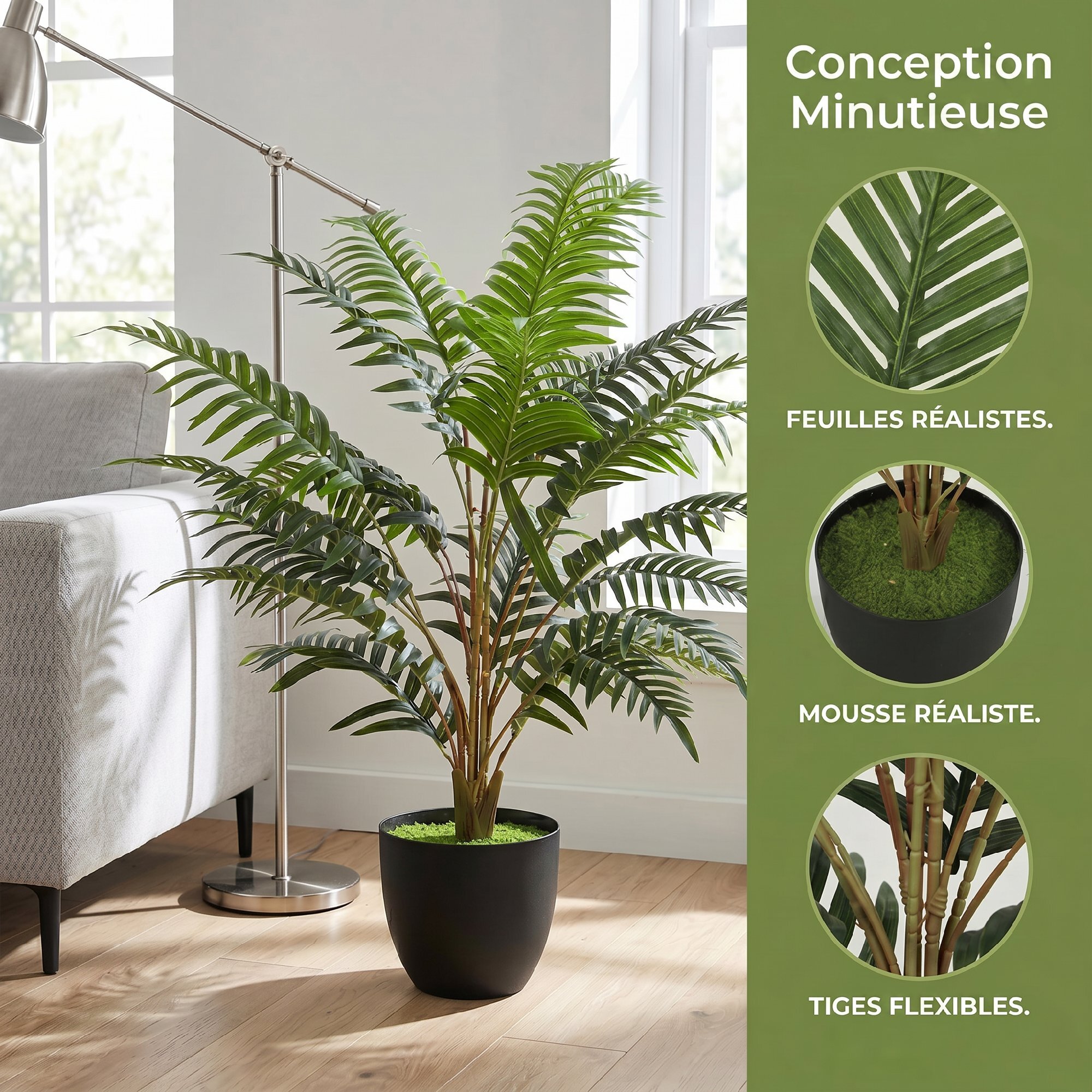 Plante artificielle fougère en pot H.90 cm