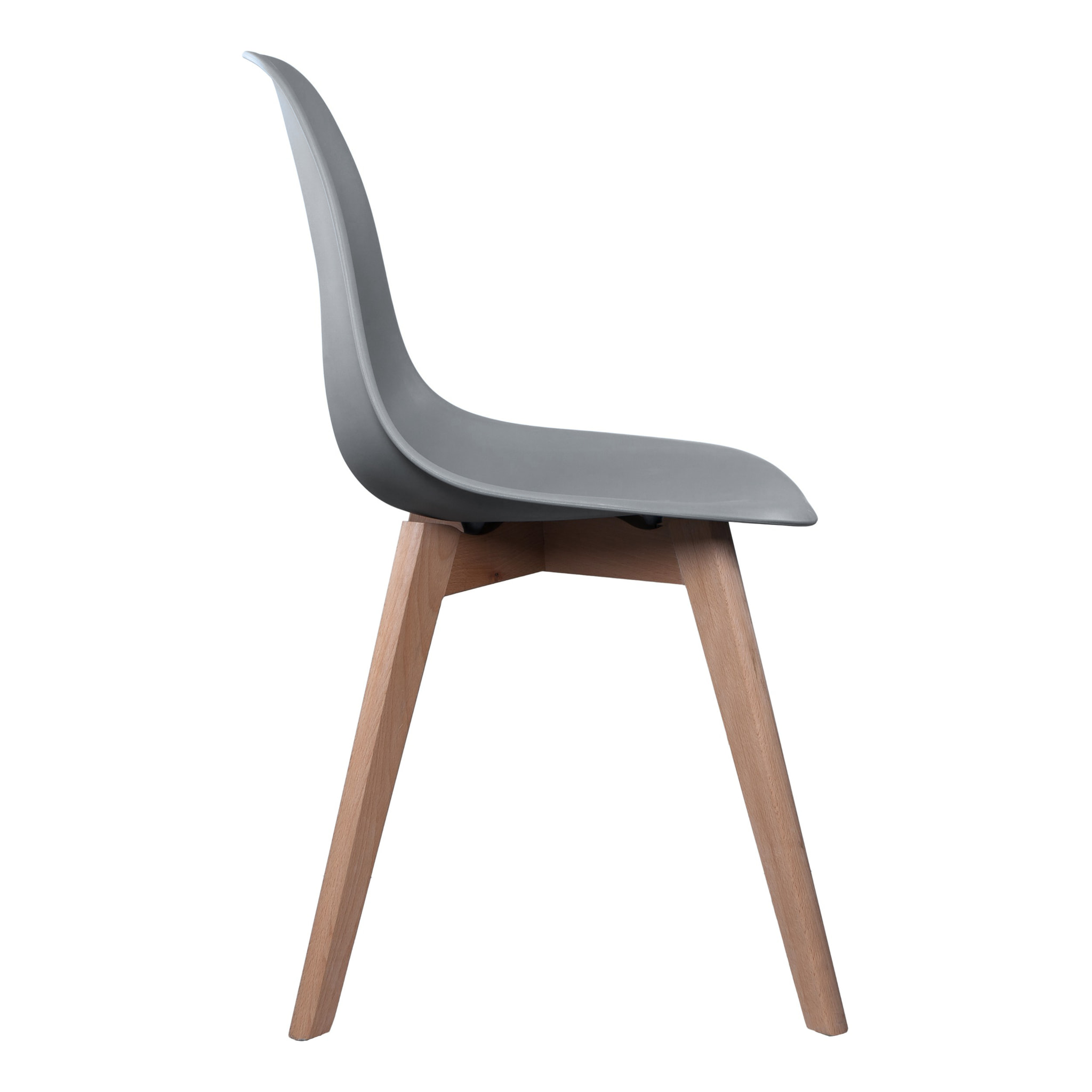 Chaise Scandinave Coque Grise - Lot De 2