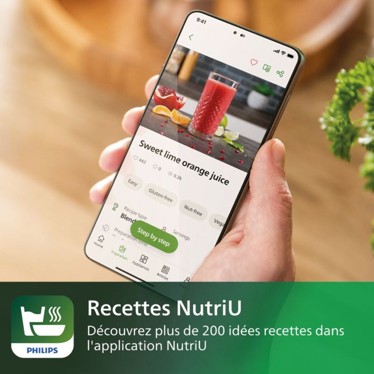 Blender PHILIPS HR3770/00 Flip&Juice 2-1 avec extracteur de jus Série 7000 2L, 1500W