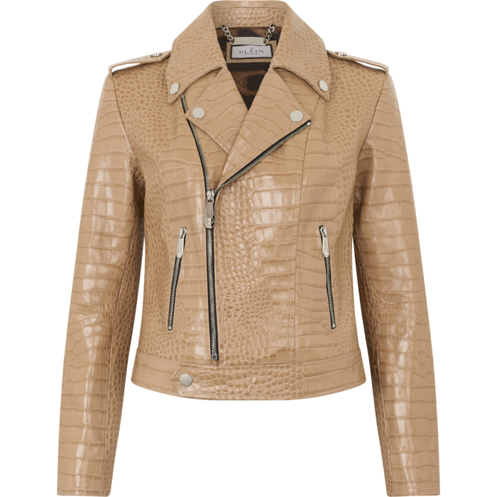 PHILIPP PLEIN Biker Jacket Cocco