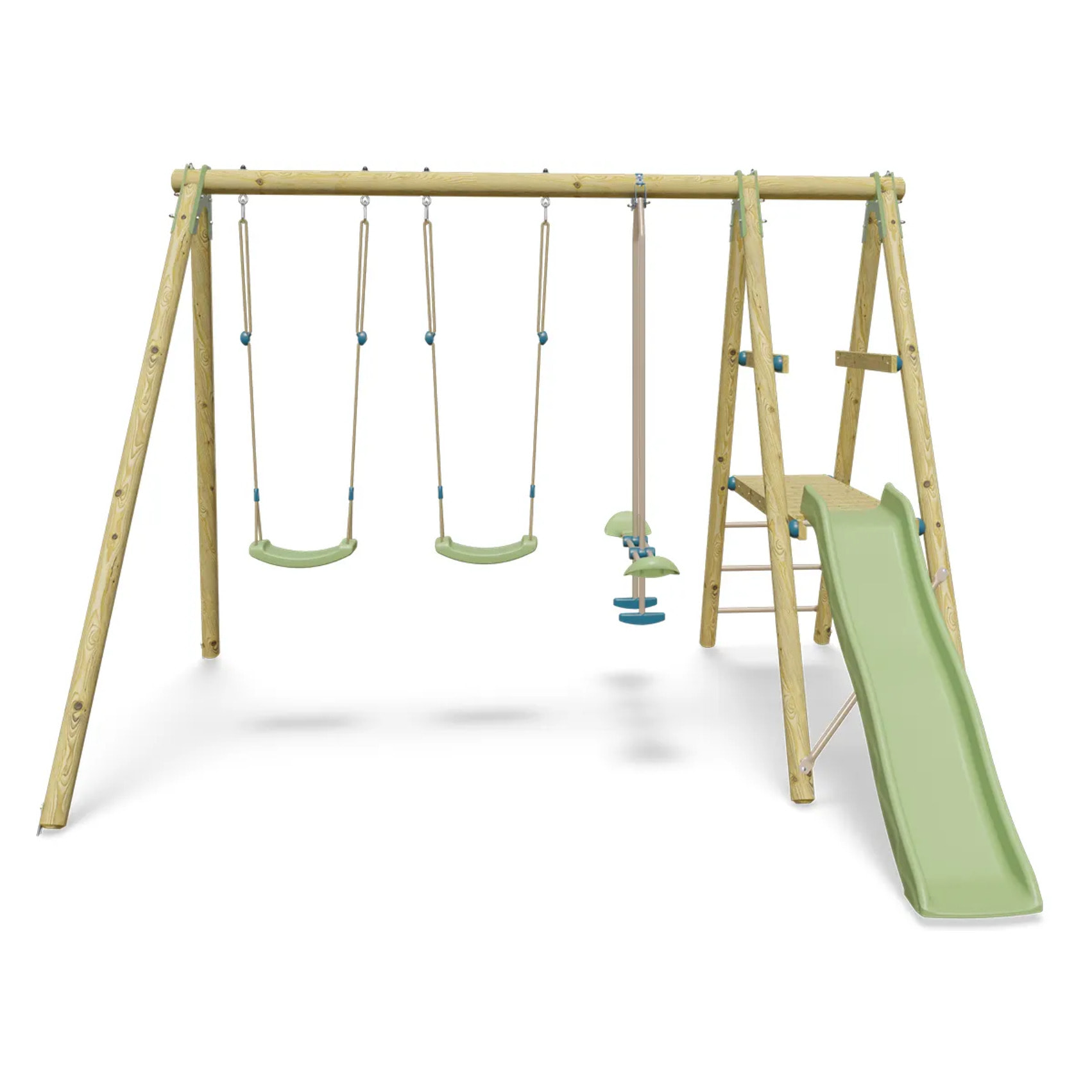 Balançoire en bois 2,30 m Topwood TUTTI 2 - 6 enfants