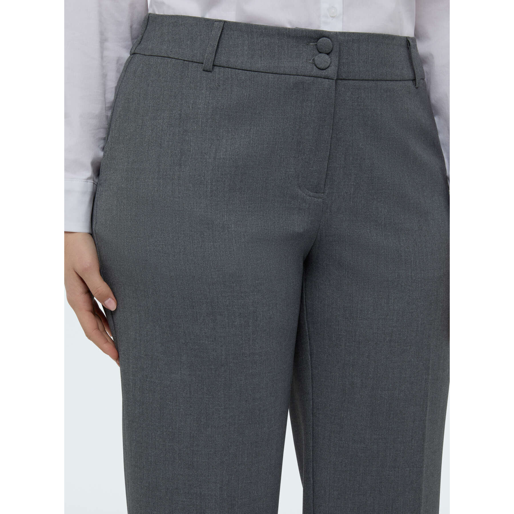 Fiorella Rubino - Pantalones Cropped en tejido melange - Gris
