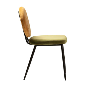 Silla Velvet Amarillo Verde 45x58x83 Cm