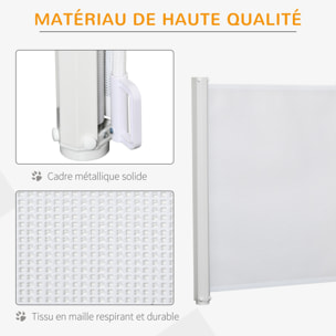 Barrière de sécurité barrière animaux rétractable automatique 1,15L x 0,83H m teslin métal blanc