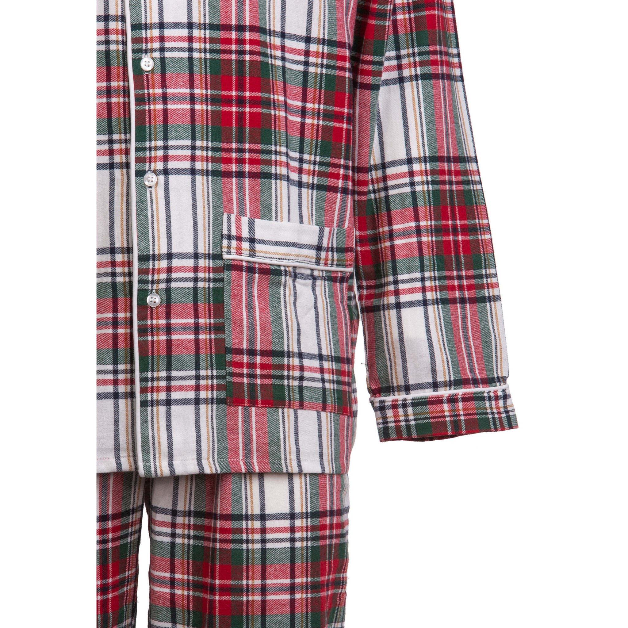 PIGIAMA DONNA flanella invernale quadro bianco e rosso