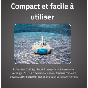 Bestway Robot piscine rechargeable Quartz - nettoyage fond plat - 10 m² max