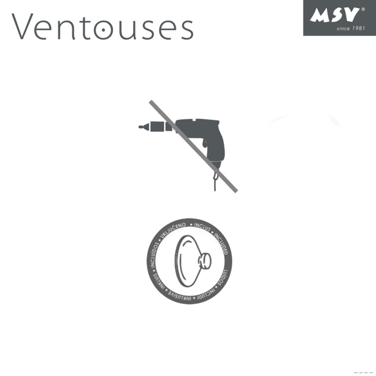 Etagère d'angle de douche à  ventouses Blanc MSV