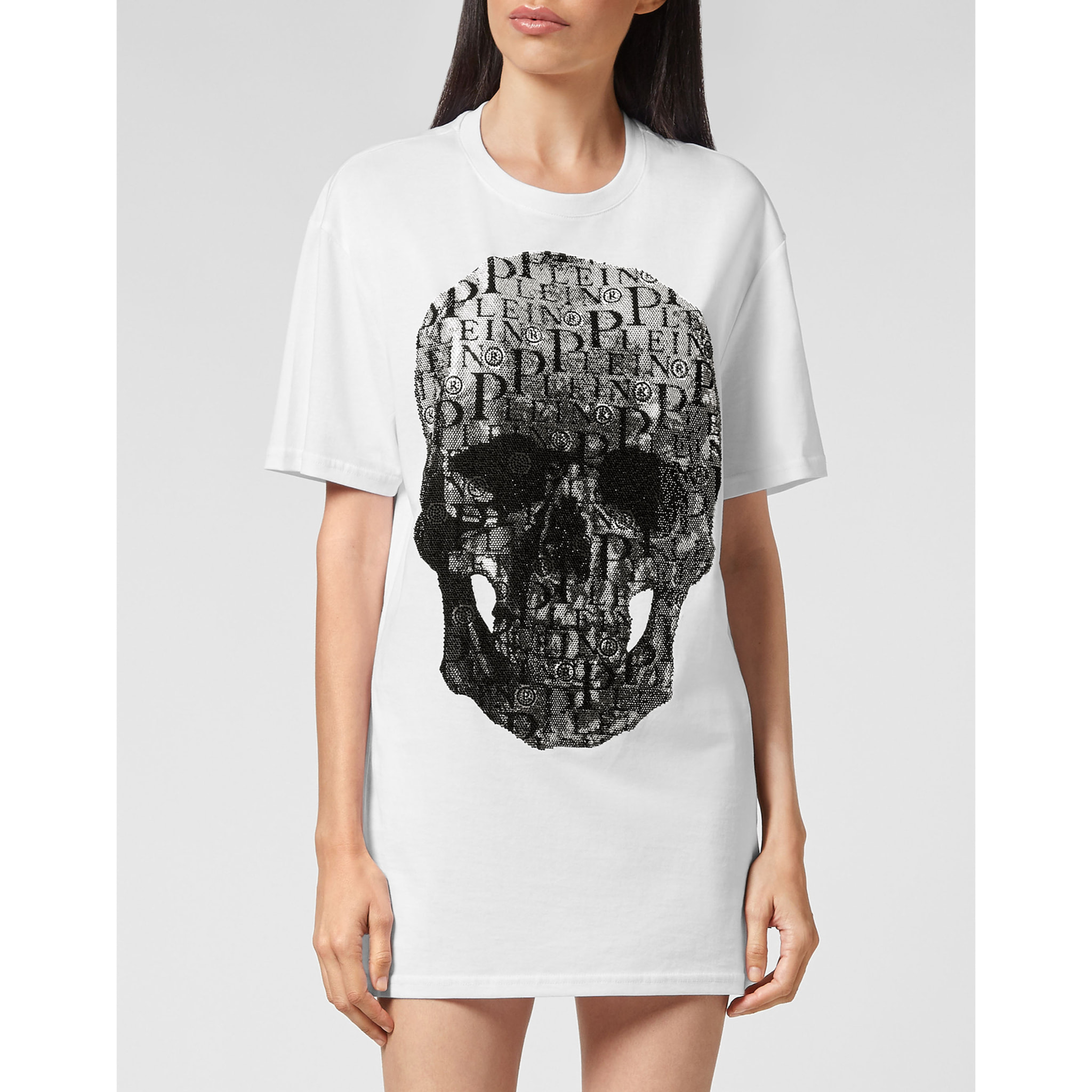 PHILIPP PLEIN T-Shirt Round Neck SKULL AND PLEIN