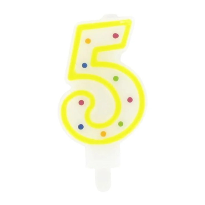 Bougie anniversaire chiffre 5 Fackelmann Rio Party