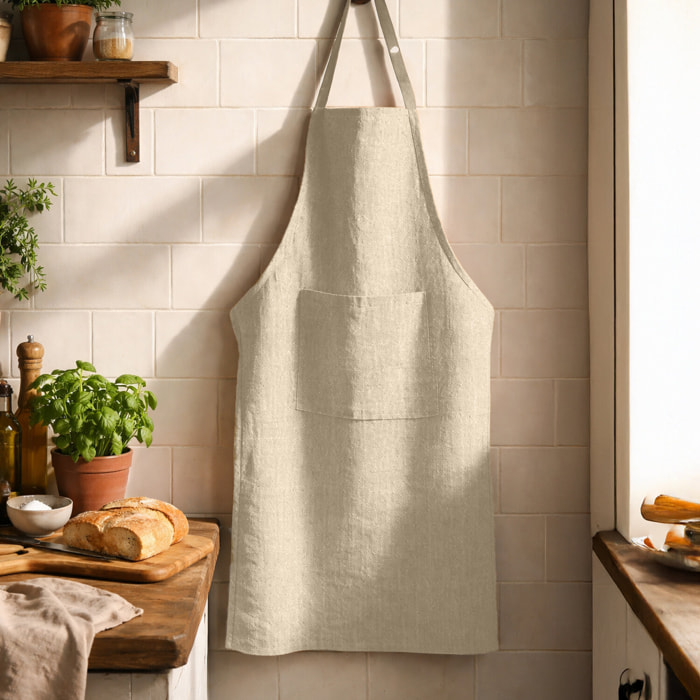 Tablier 100% polyester classique fil flamme ficelle