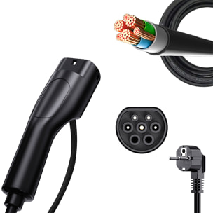 Caricabatterie G01 per auto elettrica Tipo 2, EV e PHEV, con 32A e 7KW. APP di controllo e Schermo LCD.