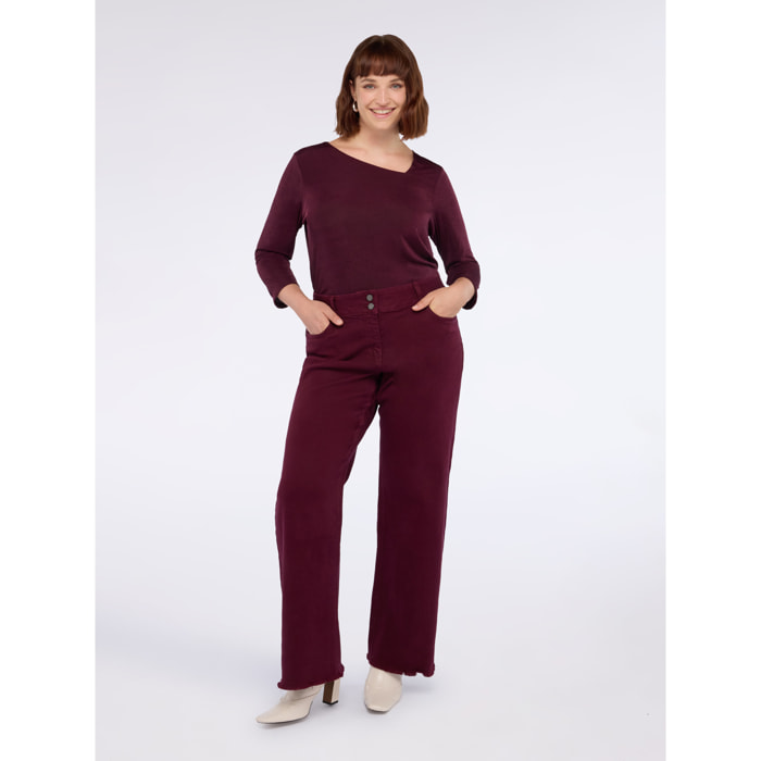 Fiorella Rubino - T-shirt con scollo asimmetrico - Bordeaux