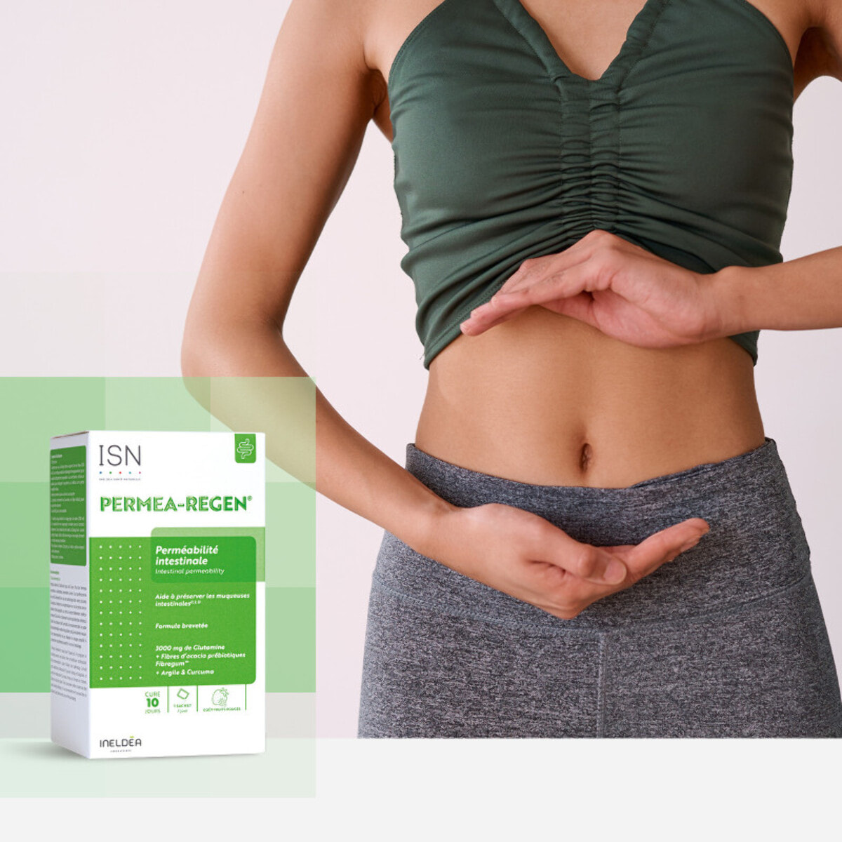 ISN - Permea-Regen - Complément alimentaire à base de Plantes, Vitamines et Minéraux - Préserve la Santé de l'Intestin - Arôme Fruits Rouges - 10 Sachets