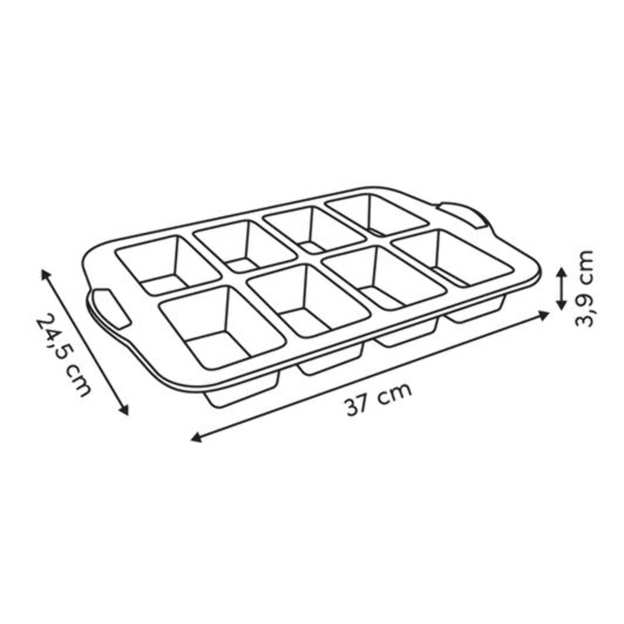 Moule mini cakes Silitop rectangulaire 24x37cm gris