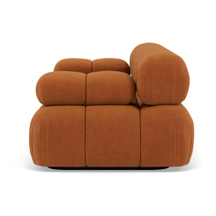 Ruby - canapé droit modulable 2 places en velours texturé - Terracotta