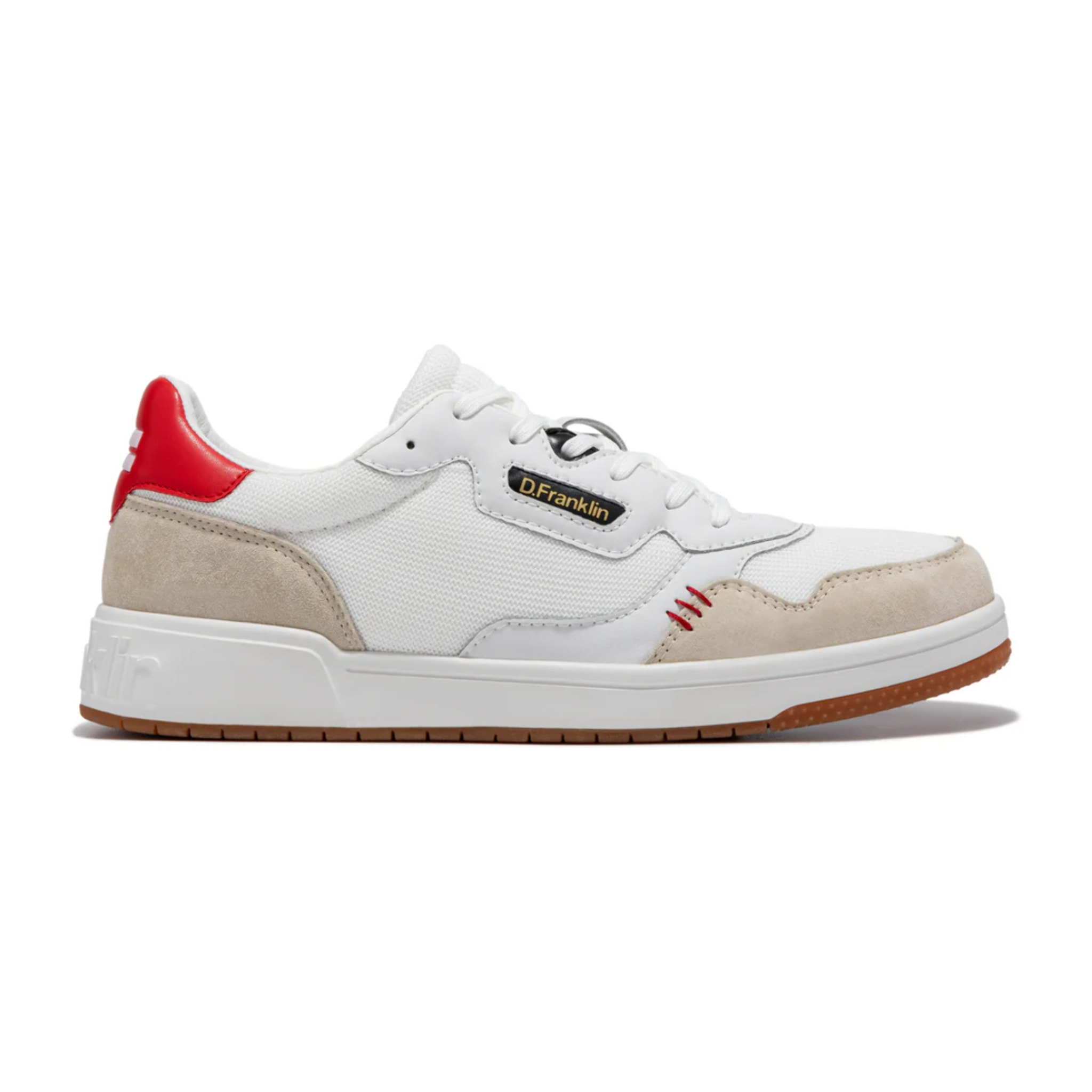 Zapatillas Casual Hombre Court V2 Basic Blanco / Rojo D.Franklin