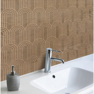 Stickers adhesivos de CERAMIKO - Madera con arcos dorados 65x100