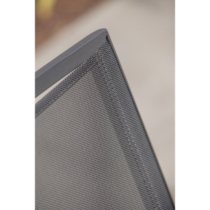 STOCKHOLM - Ensemble repas de jardin 6 places en aluminium gris anthracite