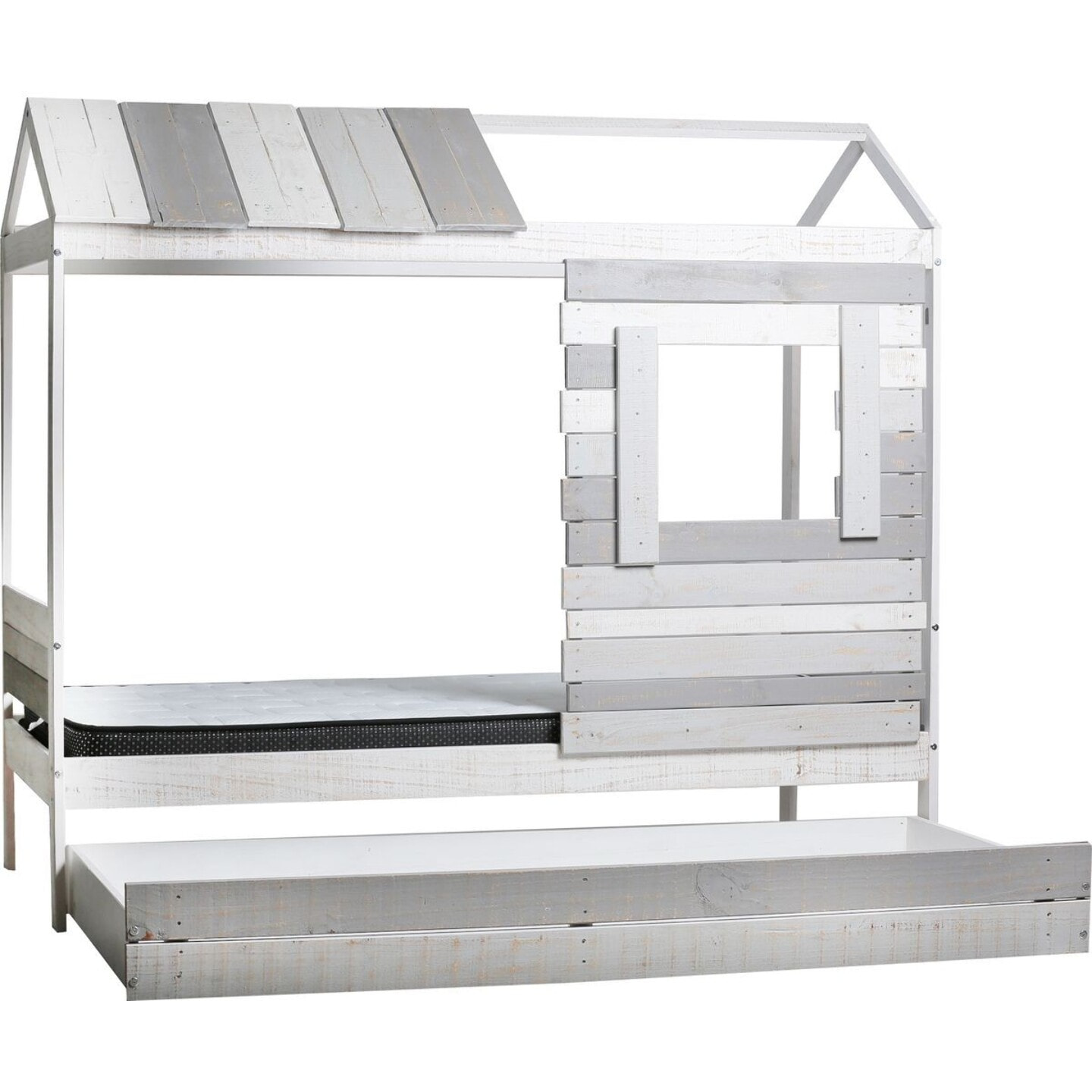 Lit cabane enfant rustique en bois - SUE