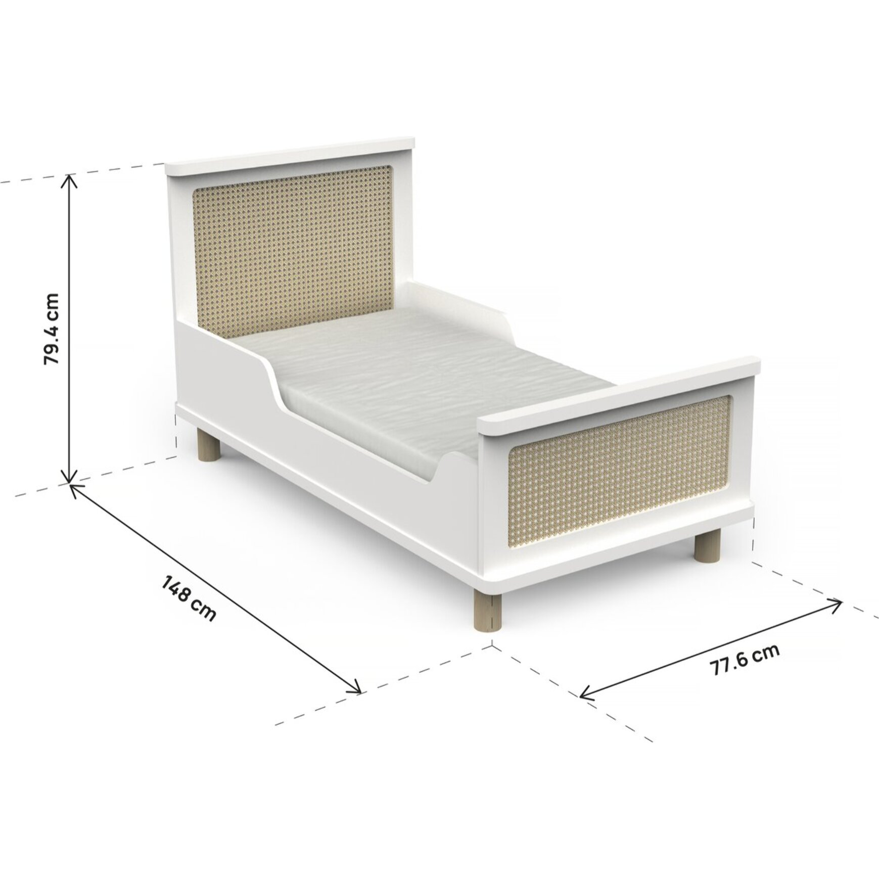 Lit enfant " Ochna " - 70 x 140 cm - Blanc mat