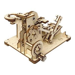Maqueta de Madera 3D, con movimiento mecánico diseño de Bolas de Piedra en Espiral. 153 piezas.