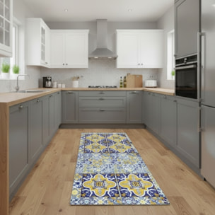 CASSESE HOME Passatoia/Tappeto Bordato in Poliestere con Retro Antiscivolo in PVC Made in Italy_Dec.1090