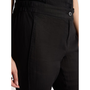 Fiorella Rubino - Pantaloni dritti in lino - Nero