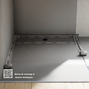 Receveur de douche pré-penté 104 x 160 x 2,6 cm WEDI Fundo Flex bois