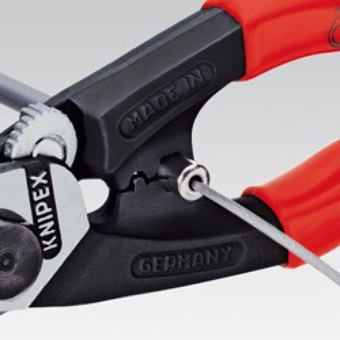Pince coupe-câble KNIPEX avec 2 profils de sertissage - 190mm de longueur - 5mm de coupe - 95 61 190