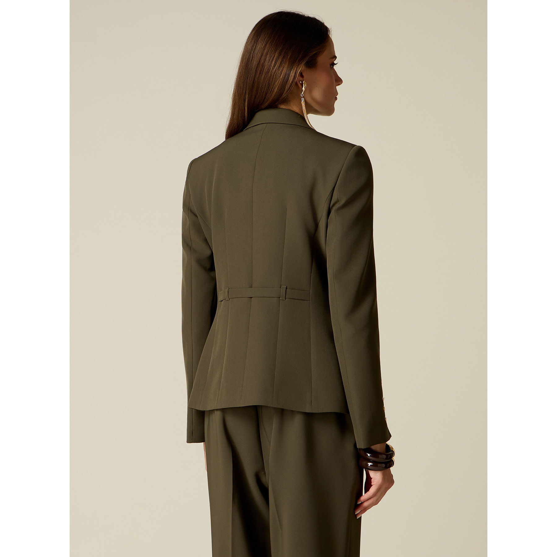 Oltre - Blazer monopetto con bottoni dorati - Verde militare