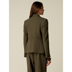 Oltre - Blazer monopetto con bottoni dorati - Verde militare