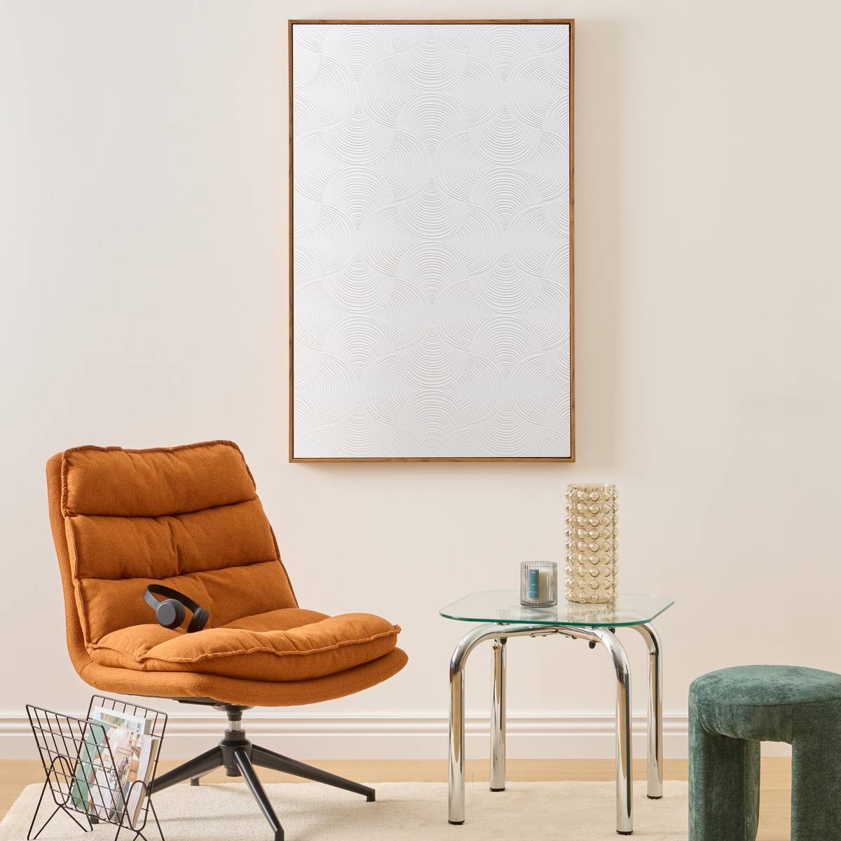 Toile 3D Marilou blanc 116x75cm